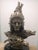 Indian Chief statue Wolves decor Native American Molded solid brass, laquered wood base. Dimensions: Height 15.7" / 40 cm...