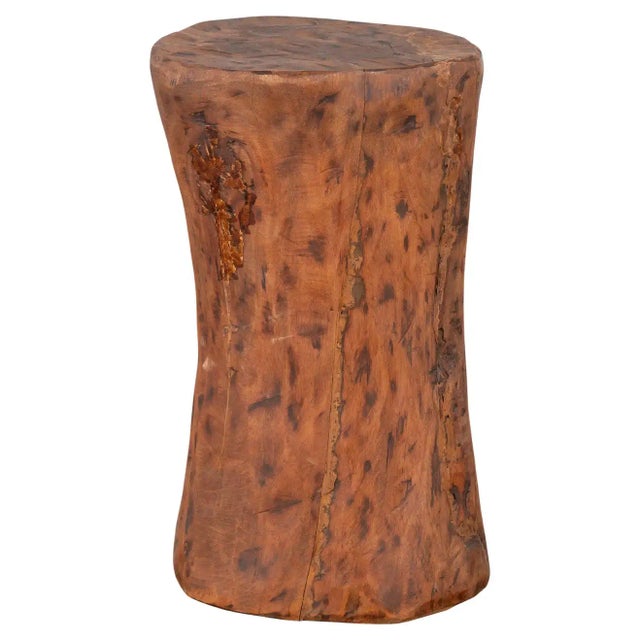 Vintage Chinese Tree Stump Wooden Pedestal with Rustic Character For Sale - Image 13 of 13