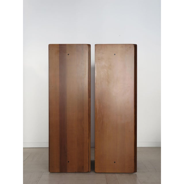 Vintage Container and Chest of Drawers Set in Wood and Leather by Afra & Tobia Scarpa for Maxalto, Italy, 1970s, Set of 2 For Sale - Image 6 of 18
