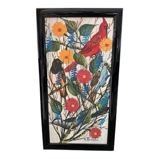 1960s Gesner Abelard Original Haitian Mid-Century Modern Painting For Sale