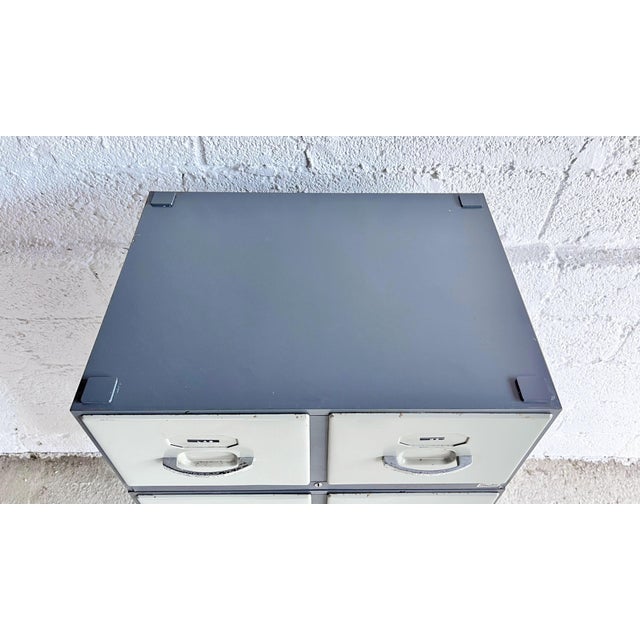 Gray Vintage Archive Cabinet with Drawers from Strafor, 1960s For Sale - Image 8 of 17