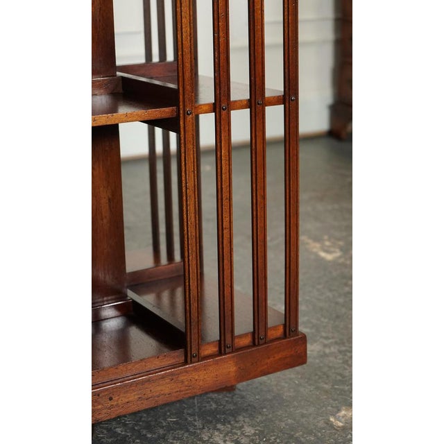 Brown Sheraton Revival Revolving Bookcase End Table For Sale - Image 8 of 14