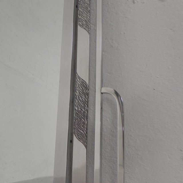 Art Deco Mirror with Faceted Glass in Aluminum Frame, 1930s For Sale - Image 6 of 16