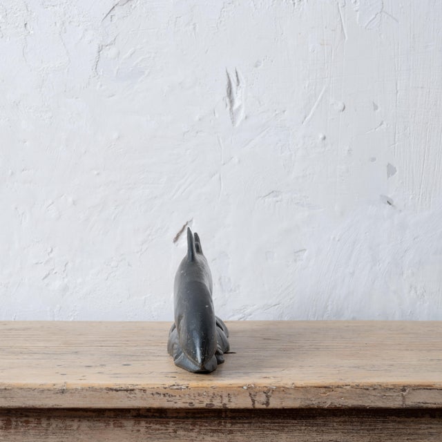 Slate Gray Josephine Nalukturuk Inuit Salmon Carving For Sale - Image 8 of 11