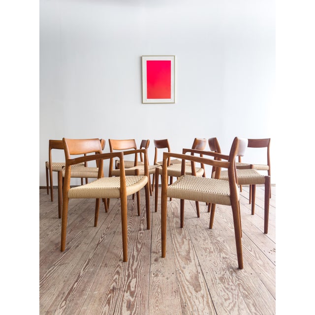 Mid-Century Danish Teak Dining Chairs #57 & 77 by Niels O. Møller, J. L. Moller, Set of 10 For Sale - Image 16 of 16