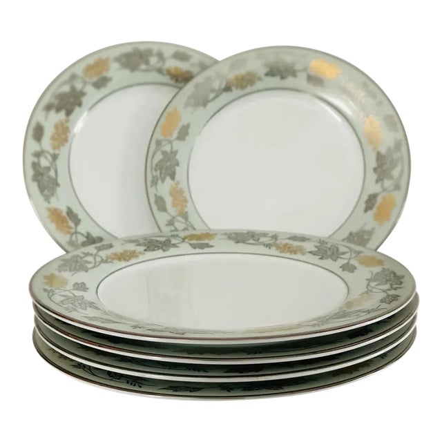 Mid-Century Noritake (5487) Silvine Dinner Plates S-6 For Sale
