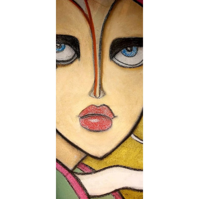 Contemporary "Sisters Going Out" Mixed Media Figurative Painting by Samanatha Millington For Sale - Image 3 of 4