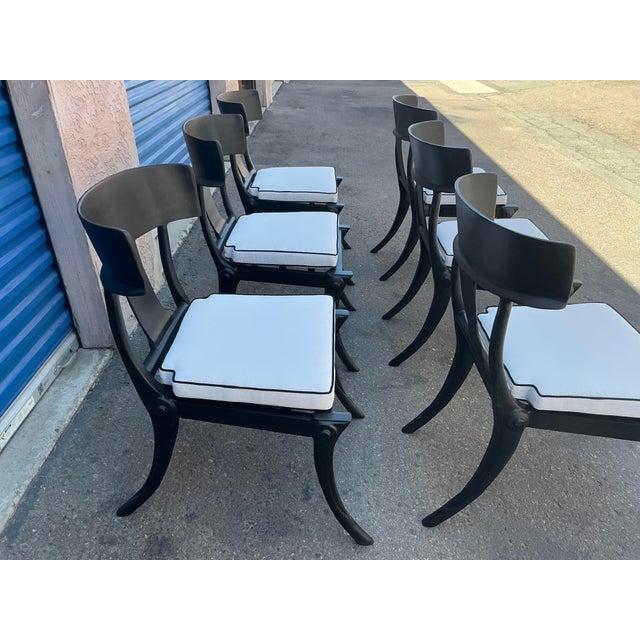 Modern Mid-Century Style Klismos Patio Dining Chairs -6 For Sale - Image 10 of 13