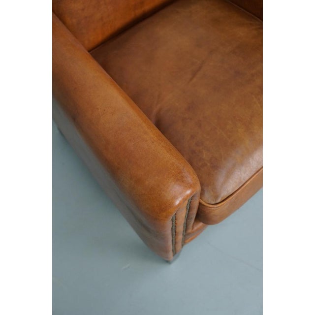 1970s Vintage Dutch Cognac Leather Club Chair, 1970s For Sale - Image 5 of 14