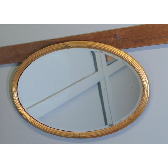Large Italian Gilt Oval Mirror, 1900s For Sale - Image 4 of 7