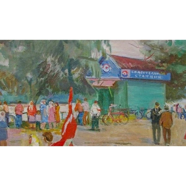 Soviet Era Oil Painting, Minskaya, Ukrainian Art, 1970s 56-99 For Sale - Image 6 of 6