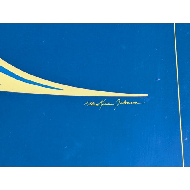 Blue Vintage 1980s Pop Art Aquatic Serigraph Framed For Sale - Image 8 of 13