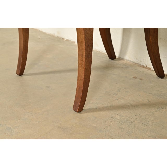 Kindel Furniture Style Regency Carved Walnut Side Chairs or Dining Chairs, Pair For Sale - Image 9 of 13