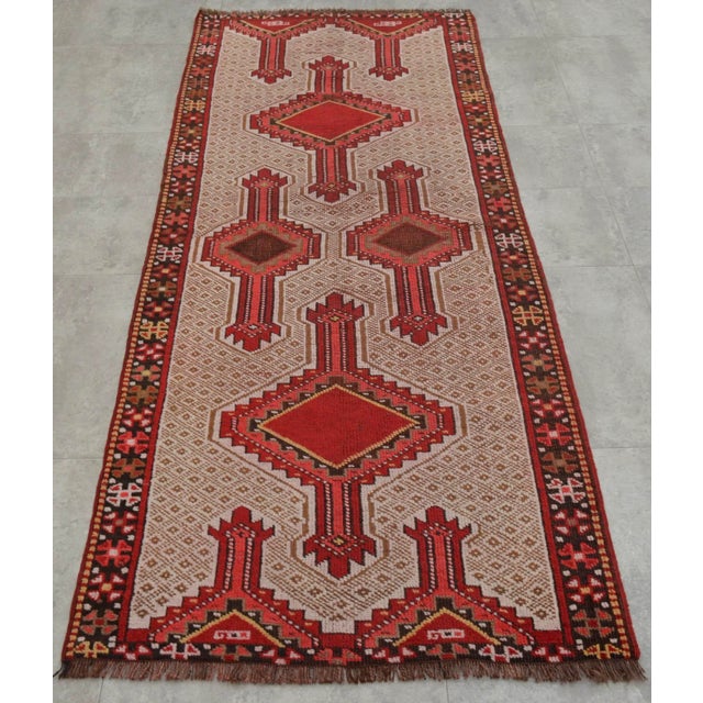 Turkish Vintage Turkish Hand Knotted Runner Rug - 2′10″ X 7′1″ For Sale - Image 3 of 9