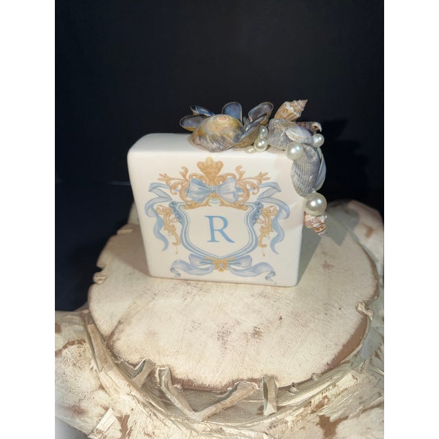 2020s Celestial Meets the Sea Monogram “R” For Sale - Image 5 of 5