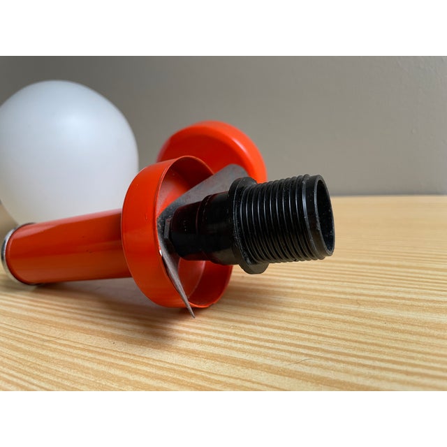 Red Mid-Century Orange Wall Sconce Lamp, 1970s For Sale - Image 8 of 9