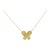 Natural Fancy Yellow Diamond 18K Yellow Gold Butterfly Charm Floating Necklace For Sale
