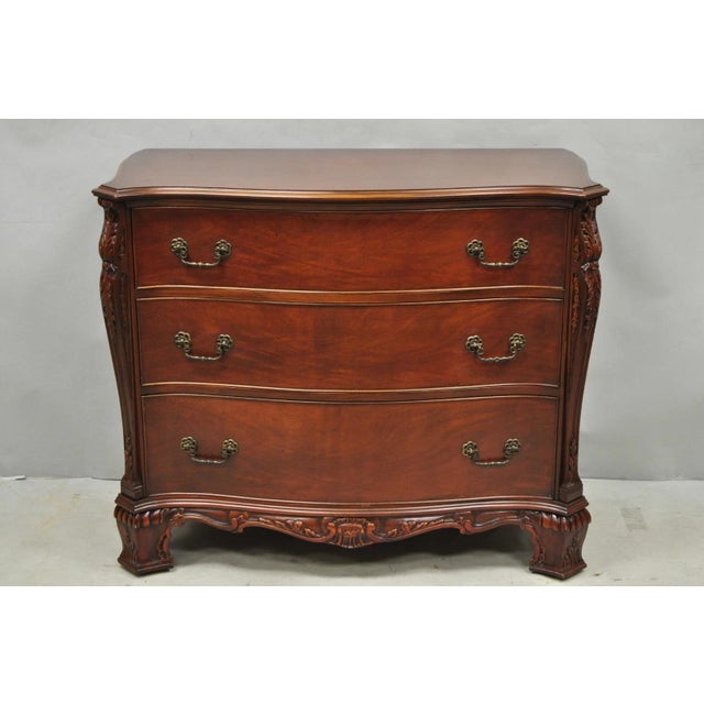 Vintage Georgian Mahogany Bow Front Server Chest Commode Dresser by John Stuart For Sale - Image 13 of 13