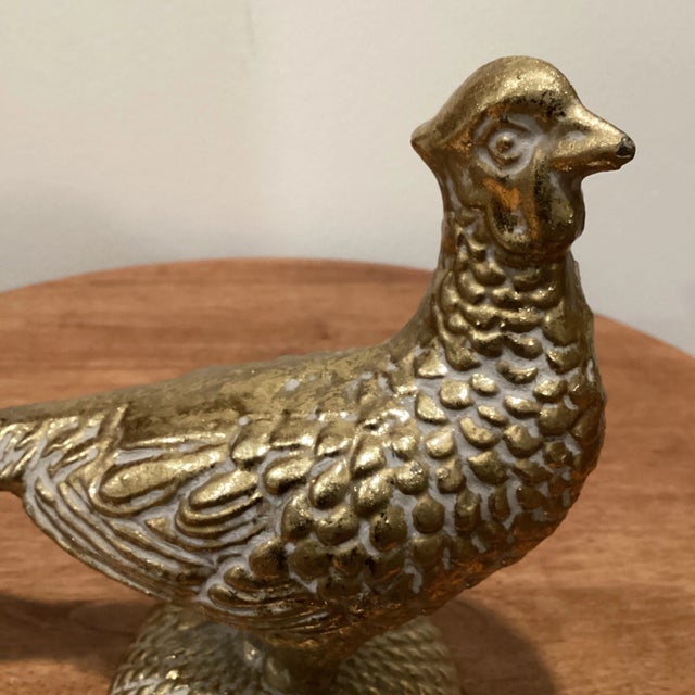 Vintage Late 20th Century Cast Iron Decor Pheasant For Sale - Image 4 of 9