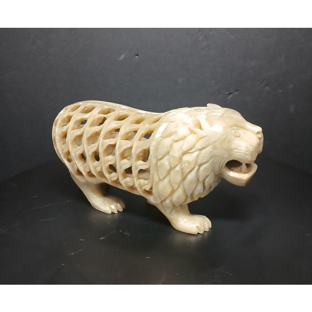 Antique Chinese Soapstone Carving Lion Inside a Lion Incredible! For Sale - Image 4 of 9
