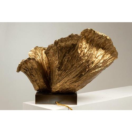 Metal Gilt Bronze Lamp by Chrystiane Charles for Maison Charles, 1970s For Sale - Image 7 of 8