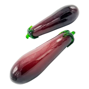 1950's Mid-Century Murano Hand Blown Italian Glass Eggplant - a Pair