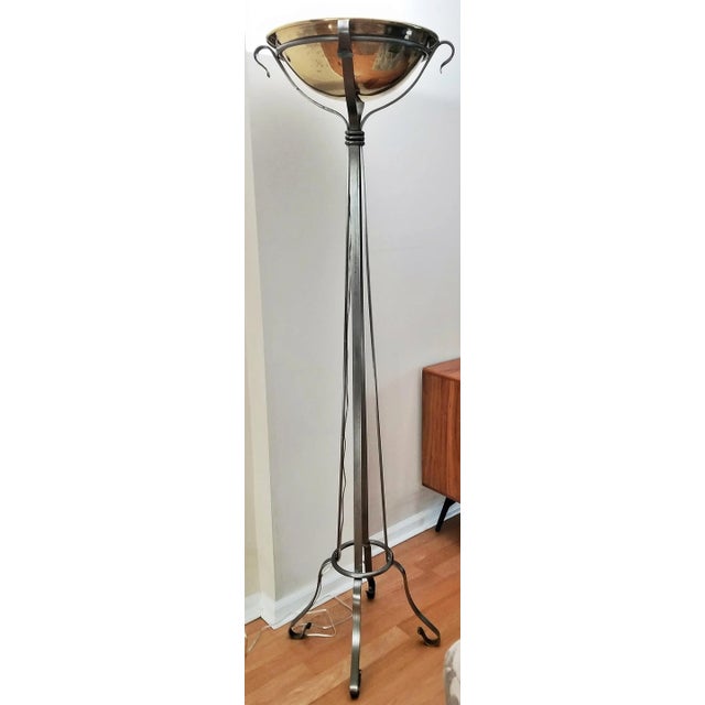 1970s Italian Milano Relux Steel Torchiere Floor Lamp For Sale - Image 5 of 6