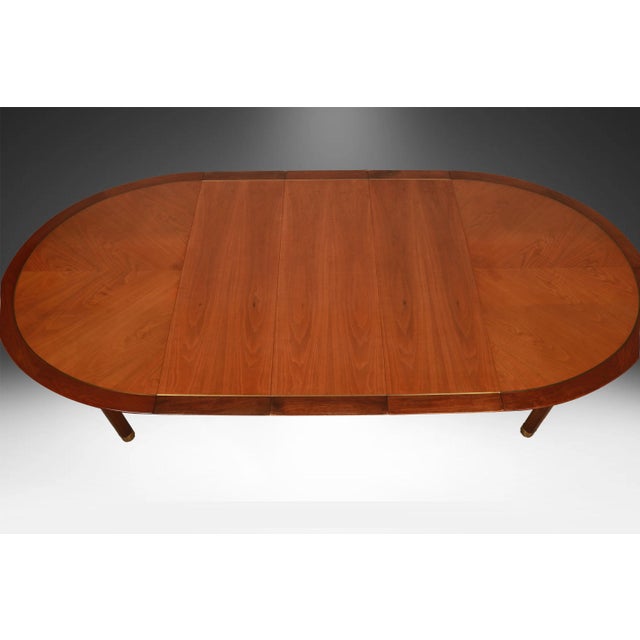 Mid-Century Modern Michael Taylor for Baker Furniture Walnut Extension Dining Table For Sale In Baltimore - Image 6 of 17