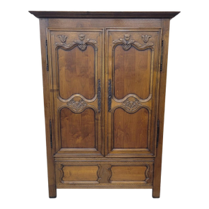 Antique Fine Carved Signed French Wardrobe Armoire