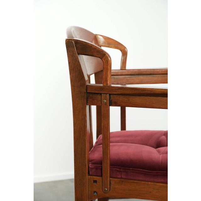 Art Nouveau / Jugendstil Dining Chairs with Red Fabric Upholstery from Schuitema, Set of 2 For Sale - Image 14 of 15