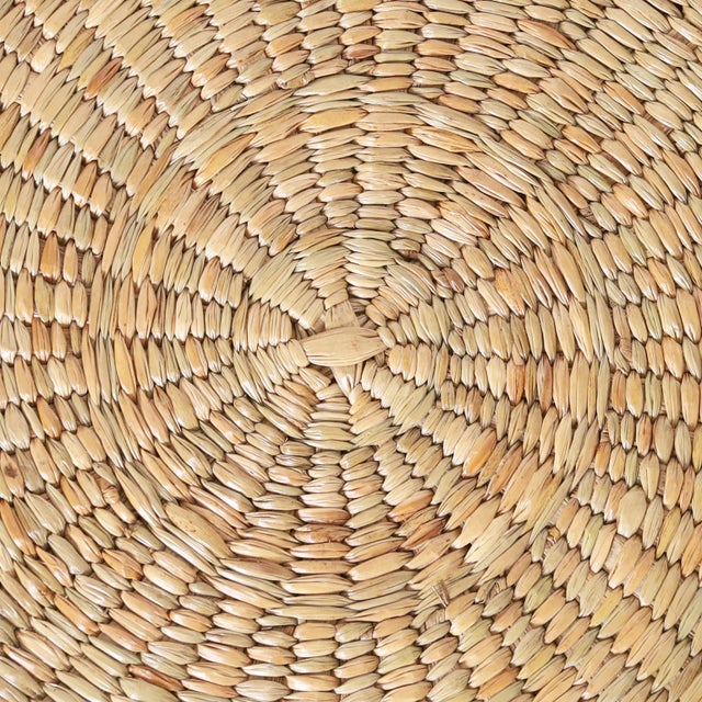 2020s Pair of Round Ghost Drapery Woven Reed Stands For Sale - Image 5 of 7