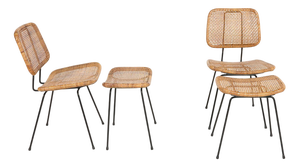 Chairs and Ottomans, Italy, 1960s, Set of 4