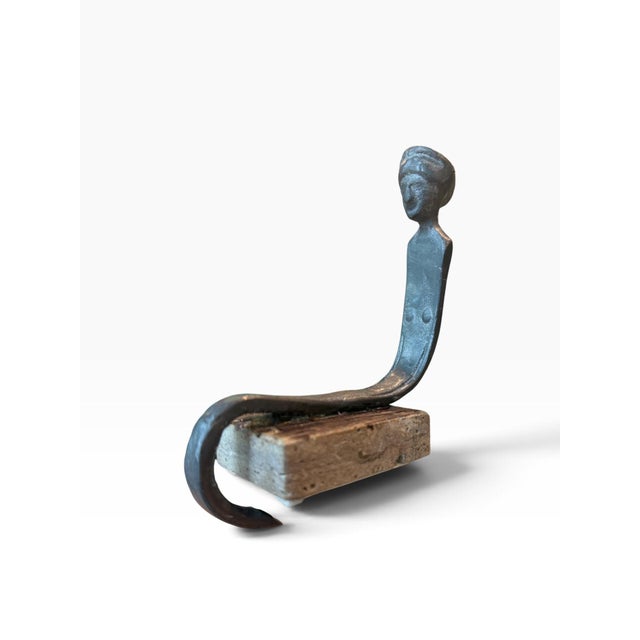 1990s Silvia Stein Signed Art Installation Glass & Steel Table With Pewter Figurine For Sale - Image 4 of 10