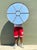 Mid-Century Modern Vintage Wrought Iron Round Windowpane Mirror For Sale - Image 3 of 12