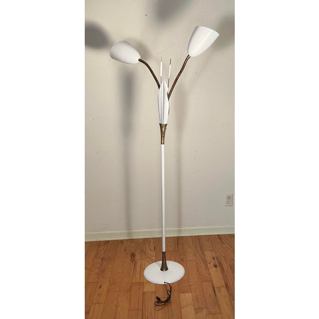 Laurel Lamp Company Classic Mid-Century Modern "Cattail" Gooseneck Floor Lamp Atomic-Era, Circa 50s 60s For Sale - Image 4 of 12
