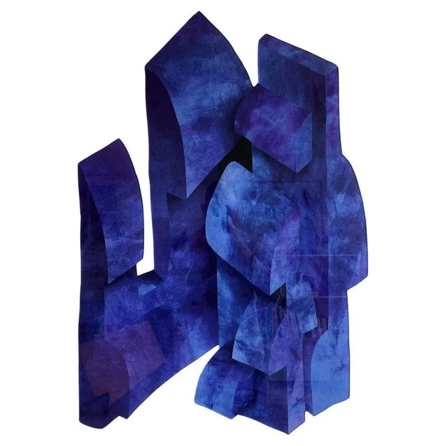 Velvet Realities Blue Wall Sculpture by Sven Jansse For Sale - Image 12 of 12