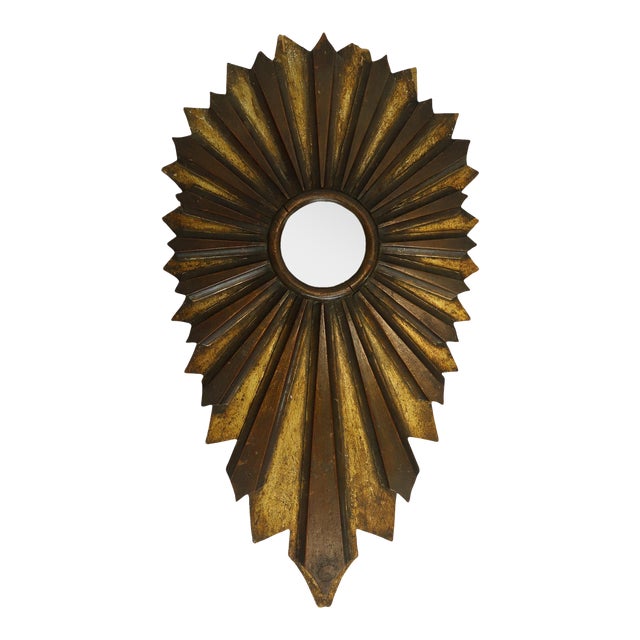 19th Century Big Size Gold Leaf Sunburst Mirror For Sale