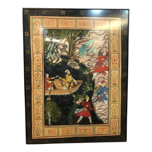 Large Mughal Original Painting – 41" X 32" – Handcrafted Masterpiece