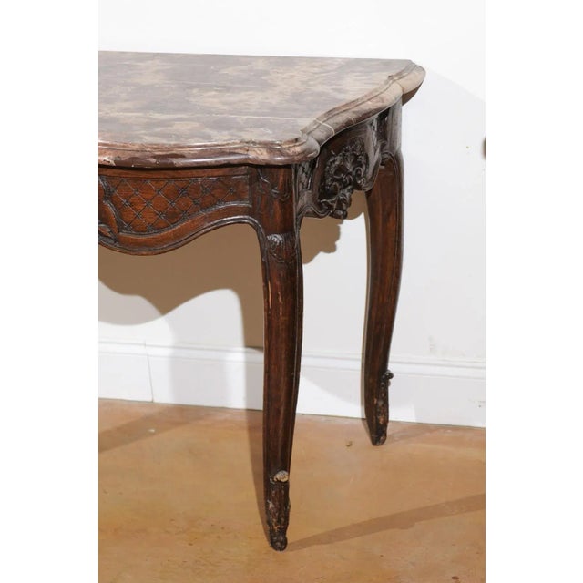 Chocolate 1720s RFrench égence Period Walnut Console Table For Sale - Image 8 of 12
