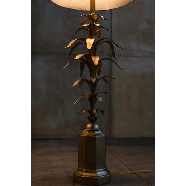 1980s Palm Leaf Table Lamps - a Pair For Sale In Los Angeles - Image 6 of 8
