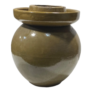 Old Asian Celadon Earthenware Pottery Storage Jar 13" H