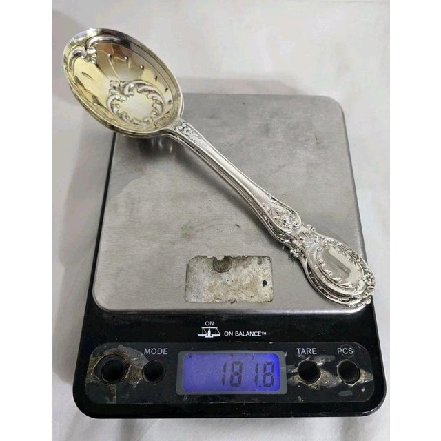 Antique Sterling Silver Fruit & Berry Serving Spoons, London, 1909 For Sale - Image 18 of 18