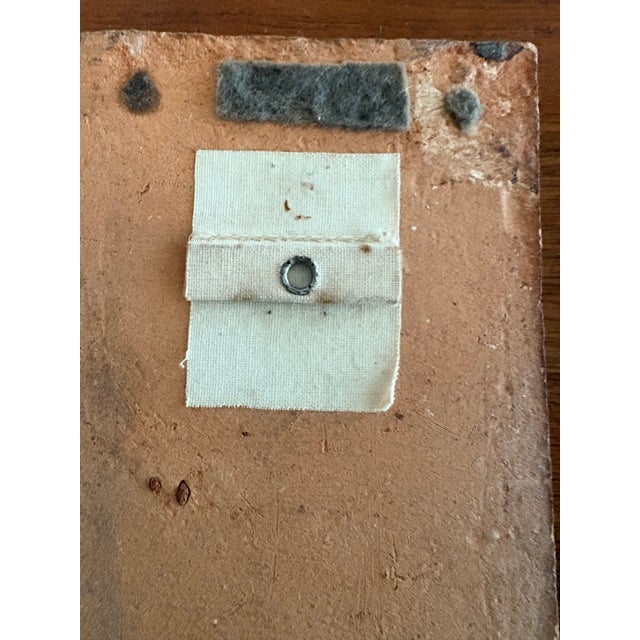 Tribal Vintage Figural Triptych Tile Plaques | Primitive Warrior Motif, Hand-Rendered, Signed For Sale - Image 3 of 10