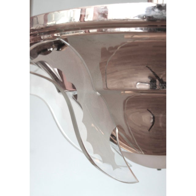 Silver French Art Deco Pendant Lamp, 1930s For Sale - Image 8 of 12