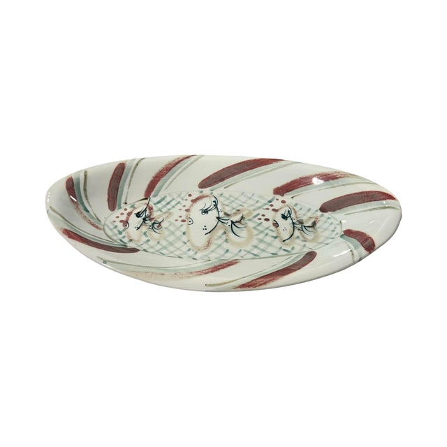 Vintage Mid Century Modern Vintage Serving Large Plater Studio Pottery Judith Partridge Rodmell Pottery For Sale In Palm Springs - Image 6 of 12