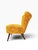 1950s Danish Modern Cocktail Chair | Curved Winged Back in Golden Mustard Tweed | Tapered Wood Legs | C. 1950s For Sale - Image 5 of 9