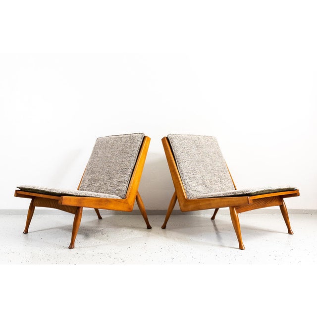 Mid-century modern armchairs by Marian Grabinski, KFM, Poland, 1960s A pair of mid-century modern lounge chairs, designed...