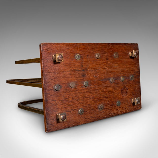 Brass 1910's Antique Chairside Newspaper Rack For Sale - Image 8 of 9