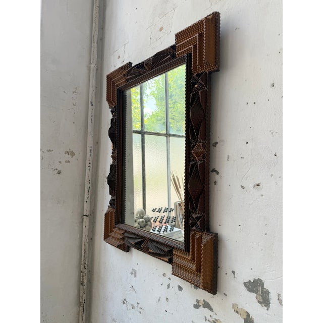 Folk Art Tramp Mirror, France, 1900s For Sale - Image 5 of 18