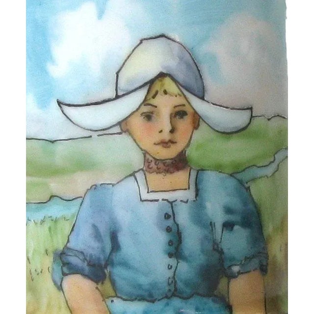 1906 Artist Signed Porcelain Match Box Holder / Ashtray For Sale - Image 4 of 7